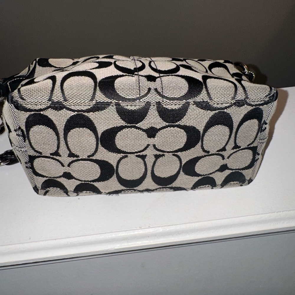 Coach Mini Black and Gray Patterned Shoulder Bag - image 4